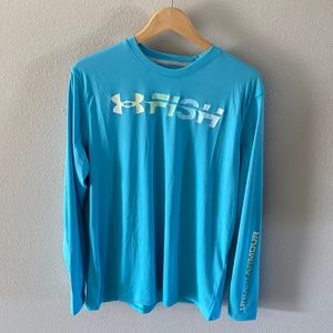 Under Armour Fish Mens ISO-Chill Shorebreak Gradient Long Sleeve - Aqua